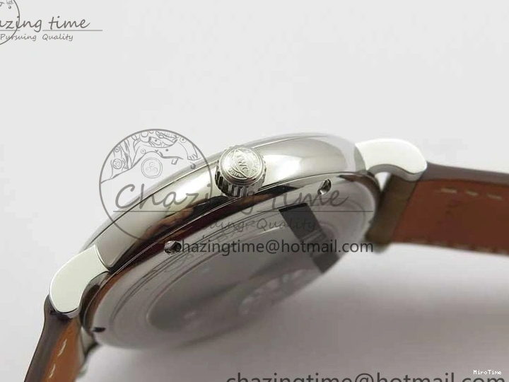 MIROTIME 0127 Durable Portofino 37mm SS V7F 1:1 Best Edition White Dial on Light Brown Leather Strap A 7092